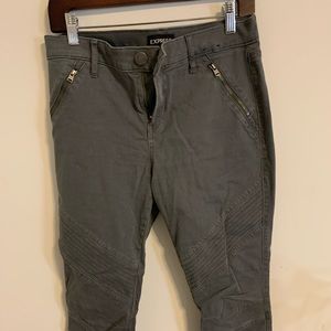 Express Grey Moto Ankle Legging